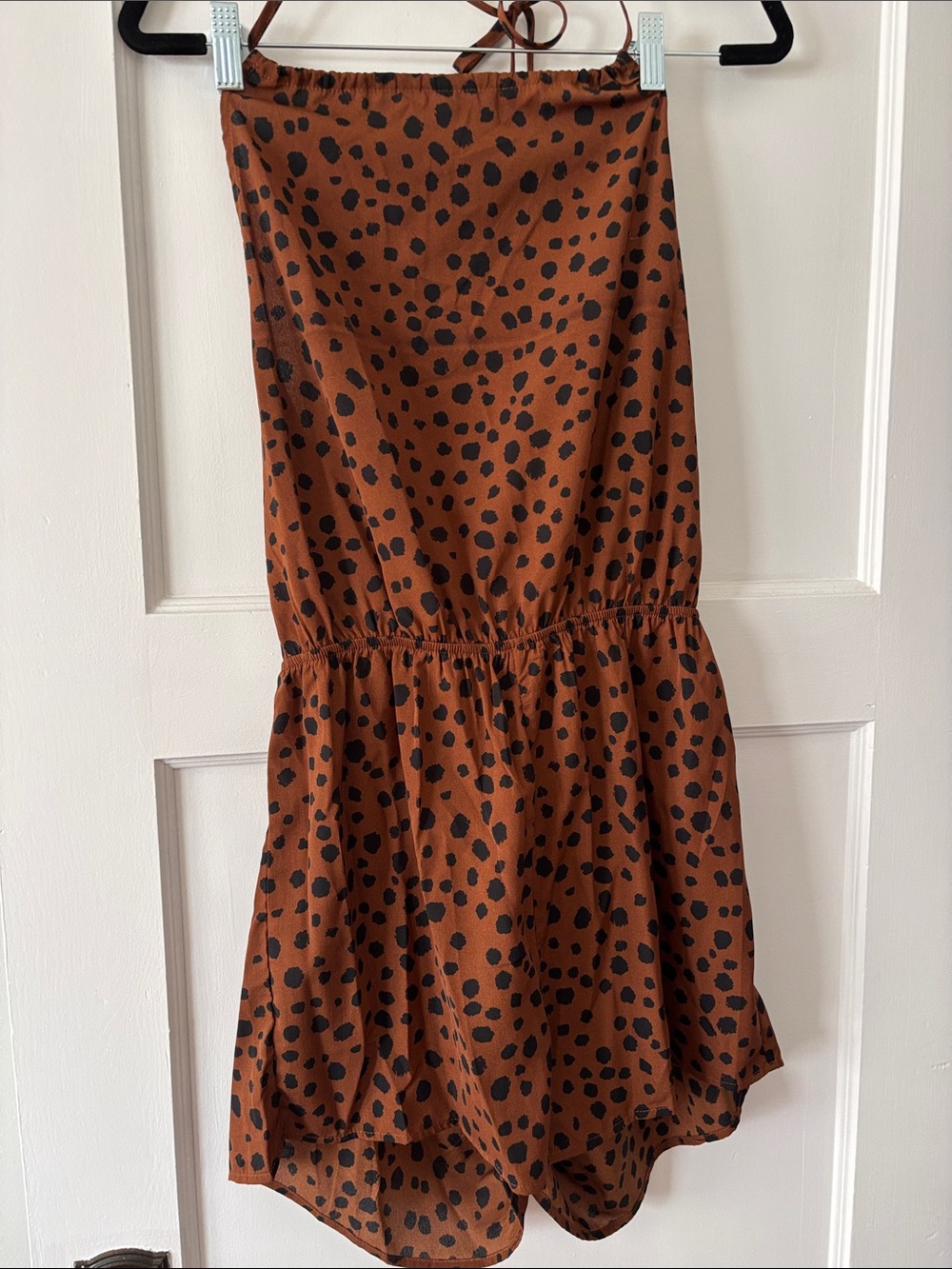 Women’s Brown Spotted Halter Romper
